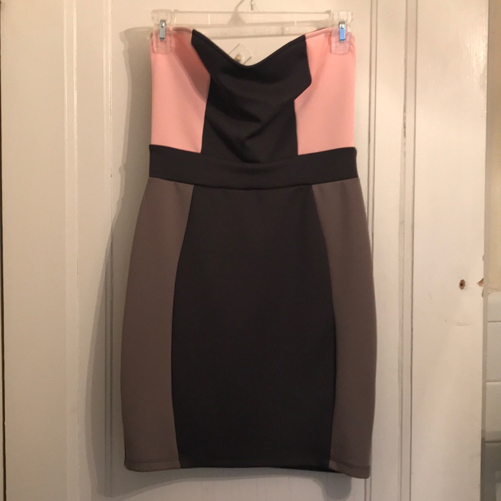 Women’s Color Block Strapless Dress